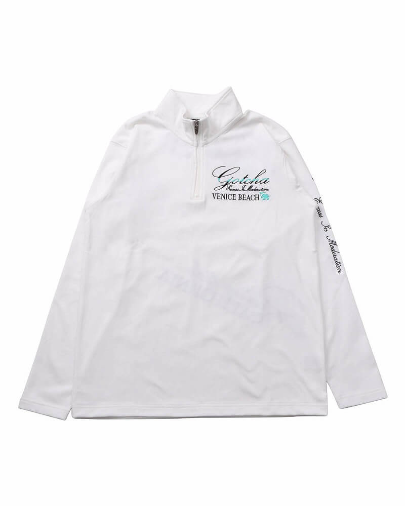 2トーンハーフジップロングポロ