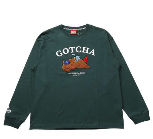 ドロップショルダー サガラ 刺繍 Bear ロンT