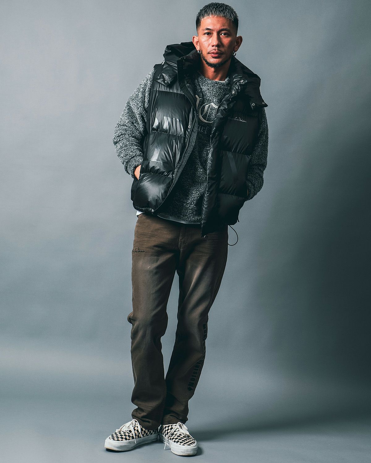 ストレッチ 裏微起毛 カラー ツイルパンツ