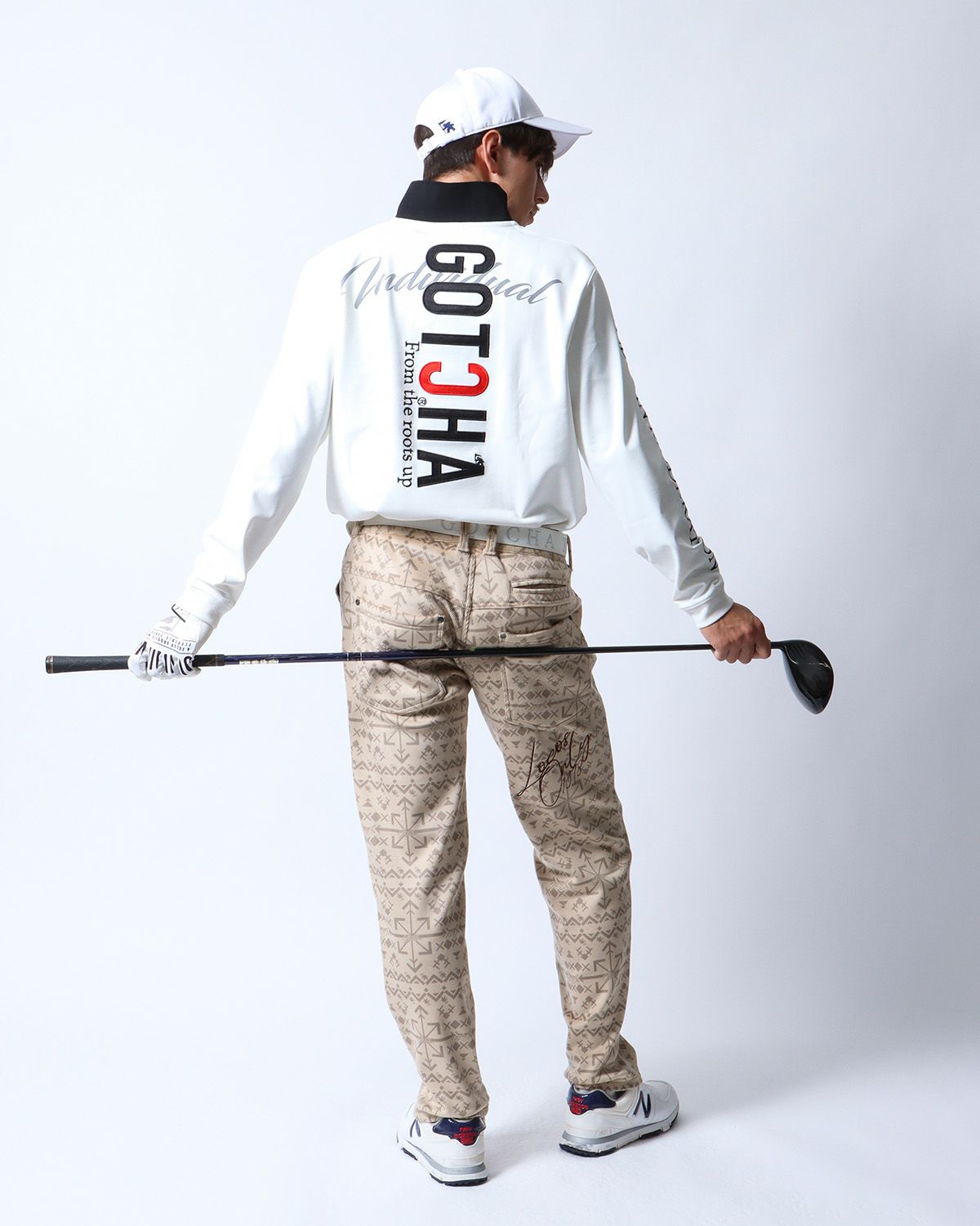 裏フリース コーデュロイ ナバホ総柄 ロングパンツ