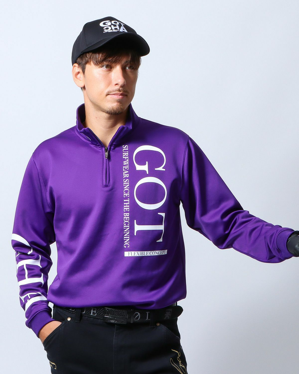 ビッグ ロゴ ベーシック ハーフジップ ロンT