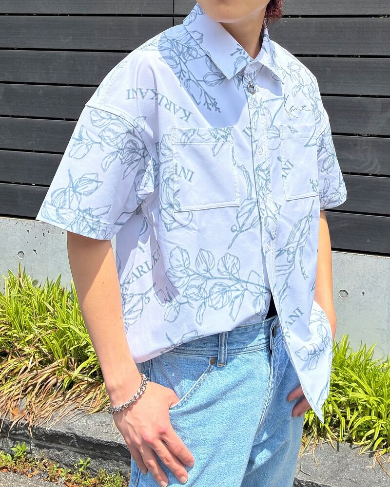 ハイブリッド 多機能 ボタニカル 半袖 シャツ