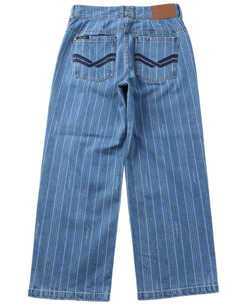 リラックスフィット ストレート ストライプ デニムパンツ