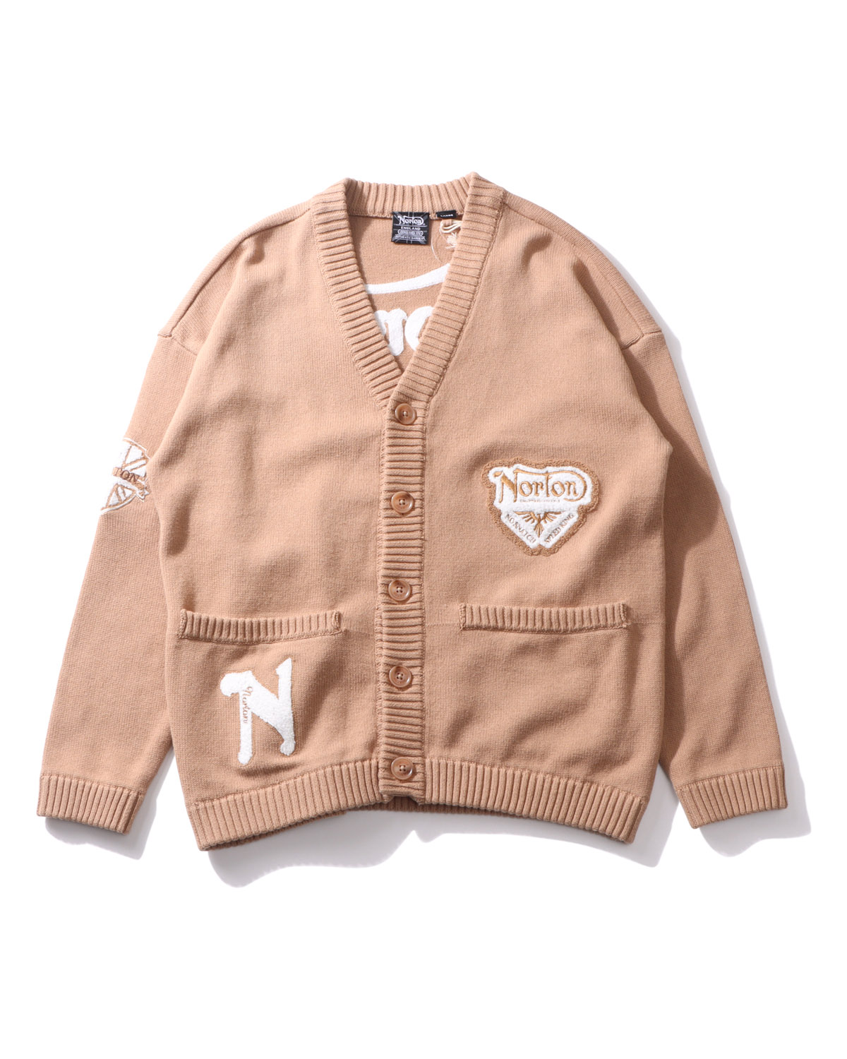 ウォッシャブル ワッペン カーディガン