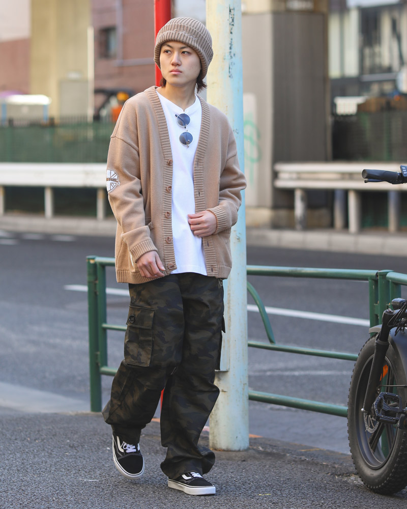 ウォッシャブル ワッペン カーディガン