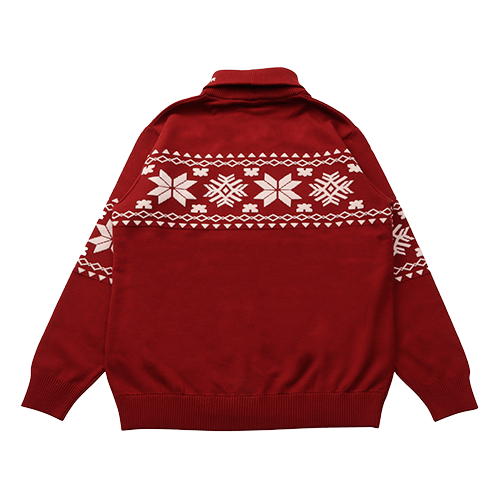 ウォッシャブル雪柄ジャカードタートルネックセーター