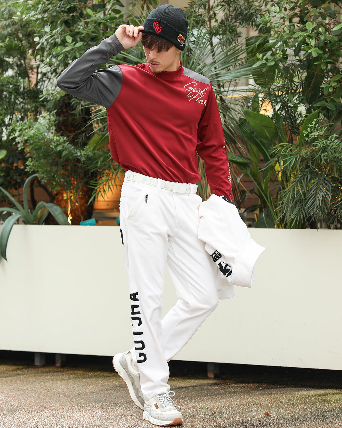 抗菌防臭 カラー切替 ハイネック ロンT