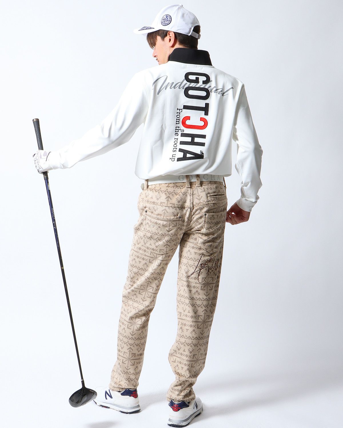 裏起毛 バーティカルロゴ ロングポロ