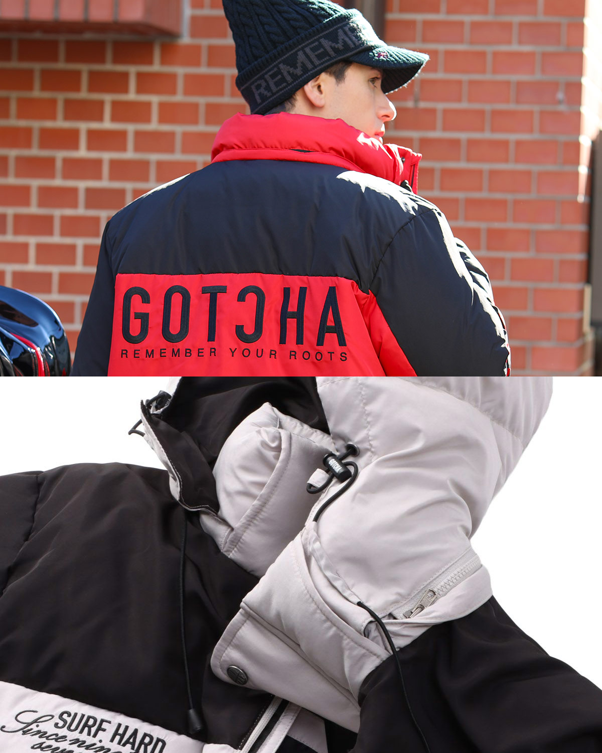 撥水 カラー 切替 ダウンジャケット