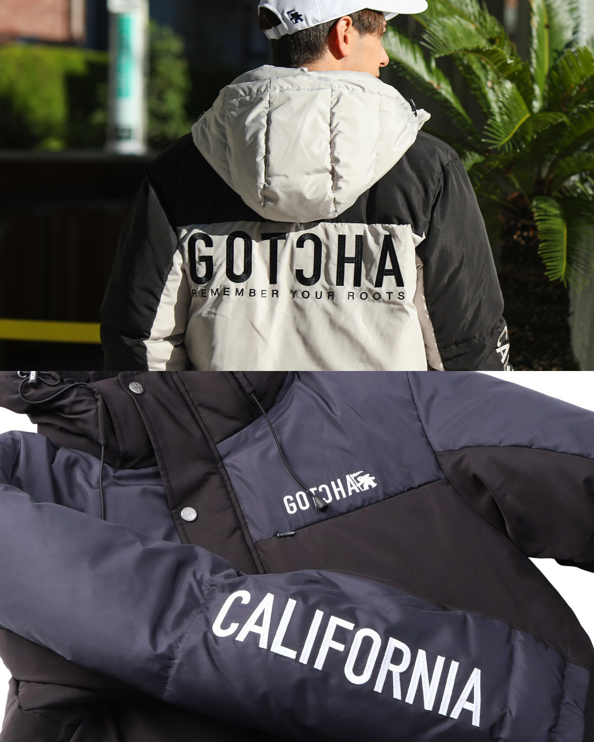 撥水 カラー 切替 ダウンジャケット