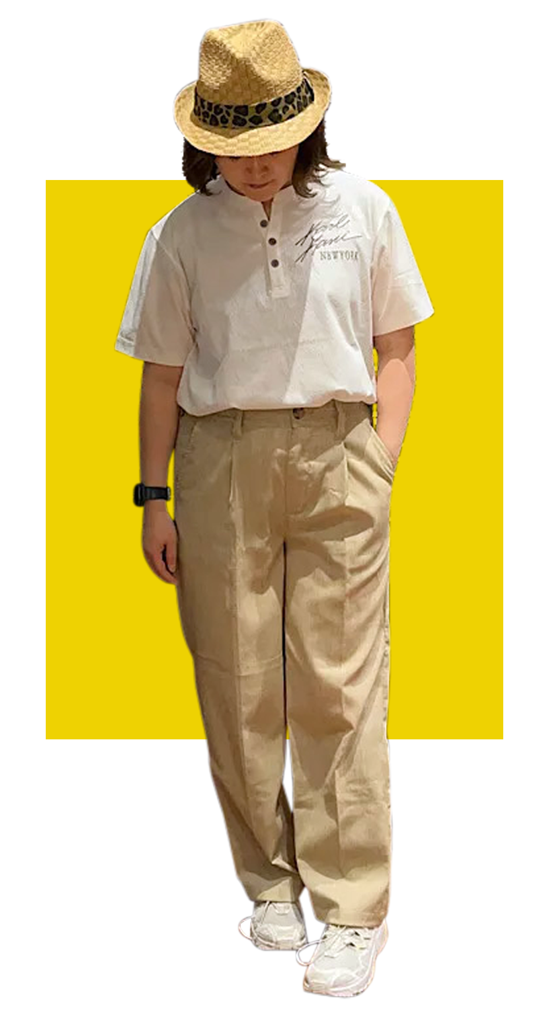 ライト フレッシュ リネンタッチ タックパンツ