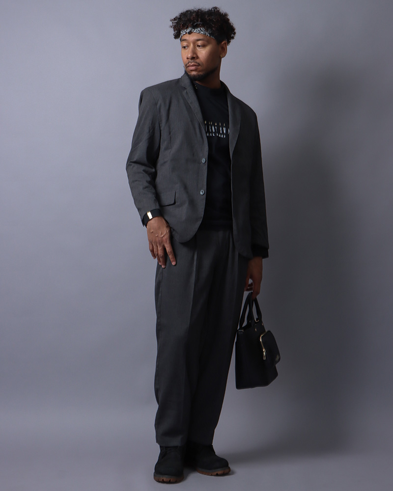 ライト フレッシュ リネンタッチセットアップチャコール