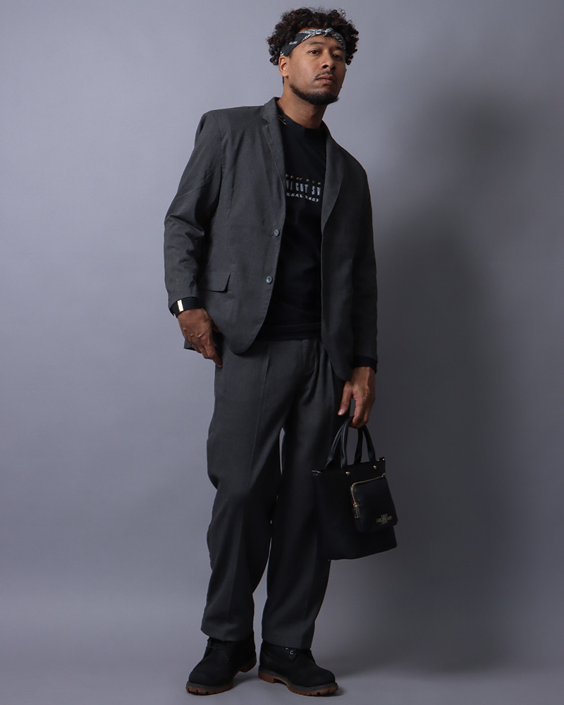 ライト フレッシュ リネンタッチセットアップチャコール