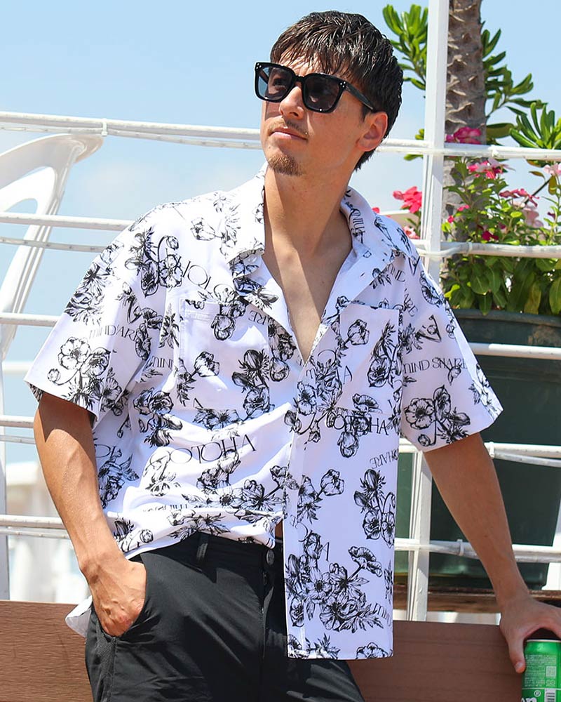 ハイブリッド ポピー 総柄 半袖 シャツ