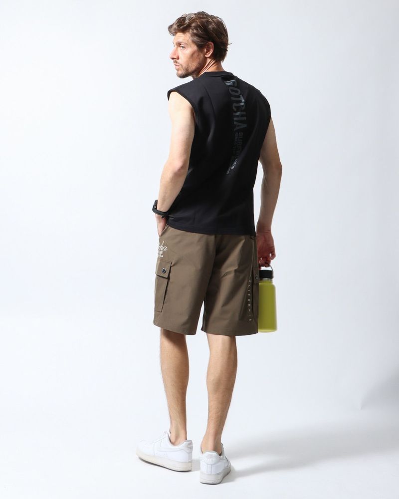 ドライ ブロック柄 カーゴ ショーツコーデ