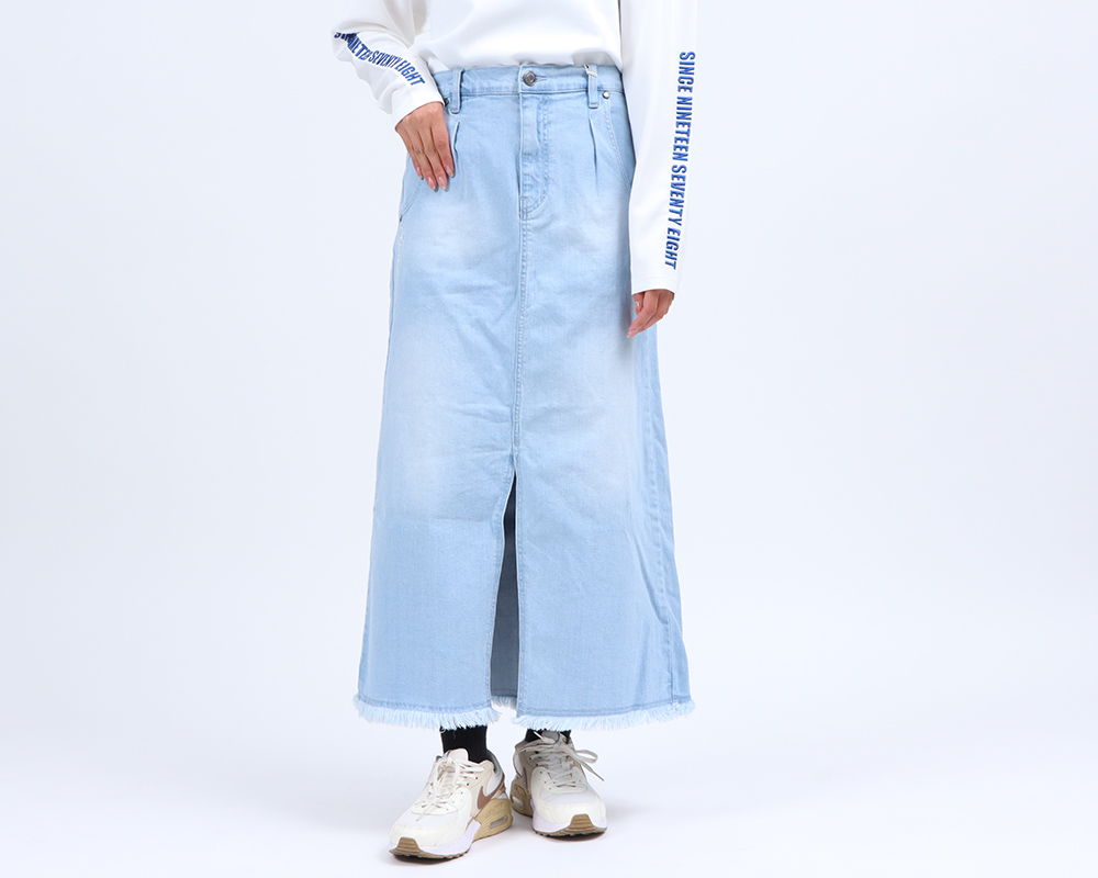 ウィメンズ ストレッチ フロントスリット ロングスカート