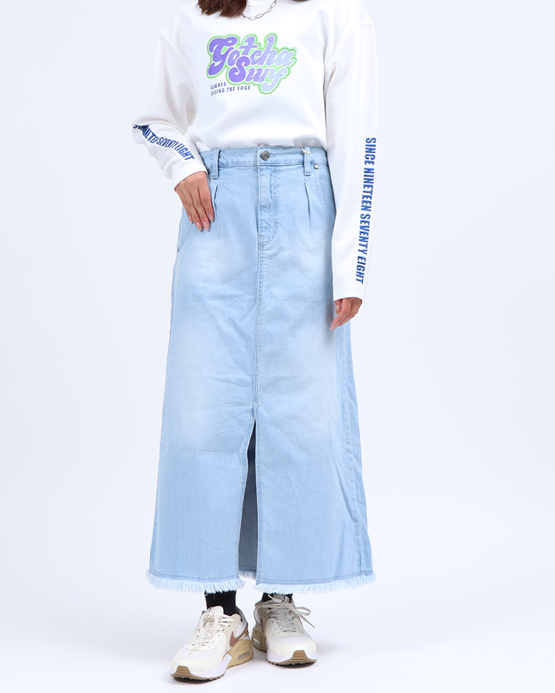 ウィメンズ ストレッチ フロントスリット ロングスカート