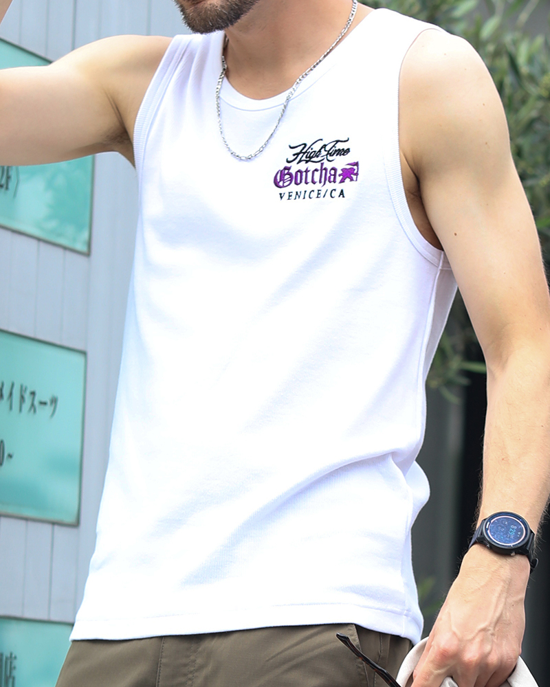 テレコ生地 抗菌防臭 夏 メンズ タンクトップ