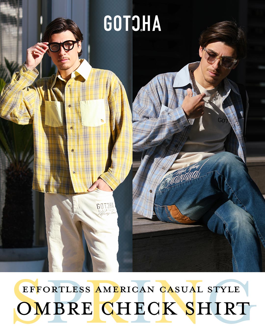 淡色ヴィンテージで、春のアメカジを軽やかに OMBRE CHECK SHIRT