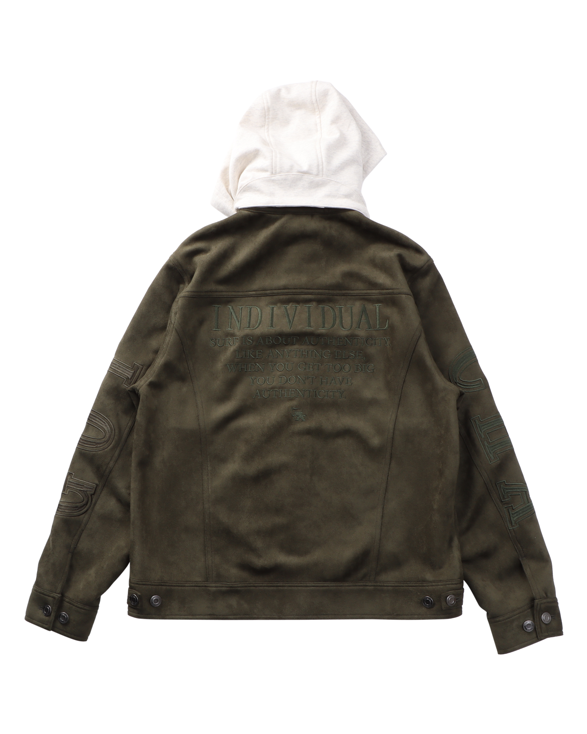 フード脱着 アームインパクト フェイクスウェード ジャケット