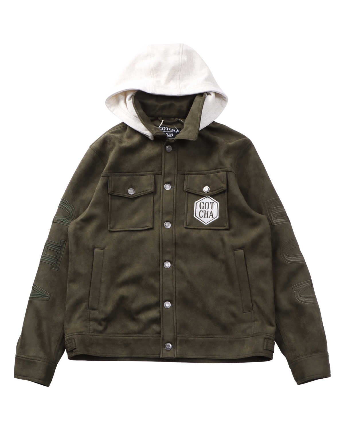 フード脱着 アームインパクト フェイクスウェード ジャケット