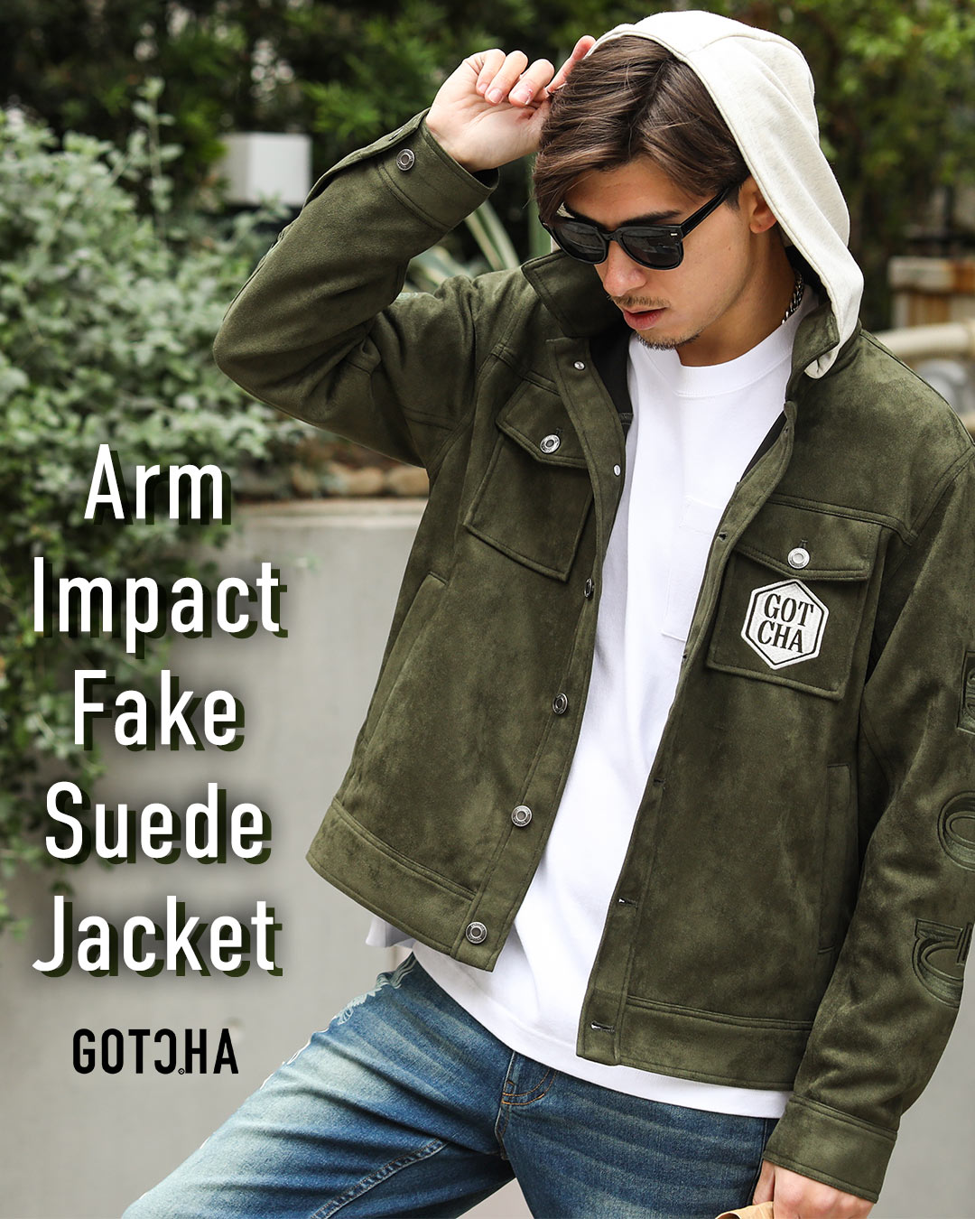 刺繍が浮き立つ、ワンランク上のスウェード 2 Way Style Fake Suede