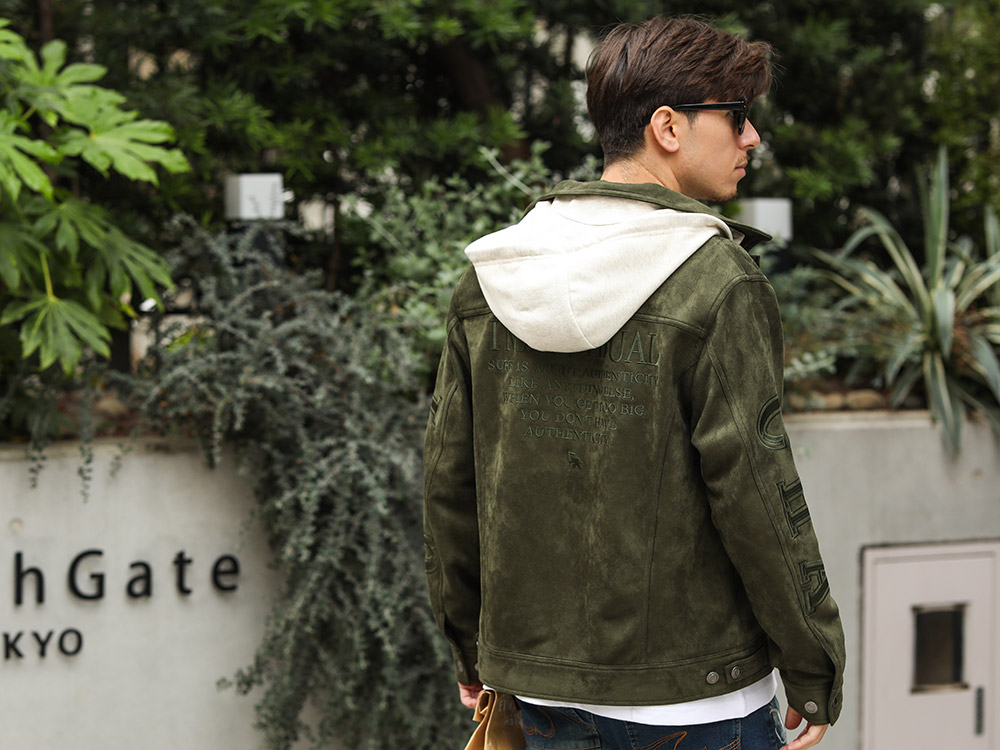 フード脱着 アームインパクト フェイクスウェード ジャケット