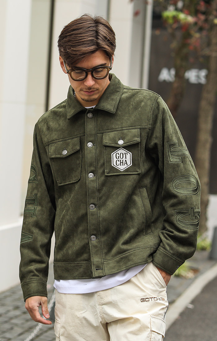 フード脱着 アームインパクト フェイクスウェード ジャケット