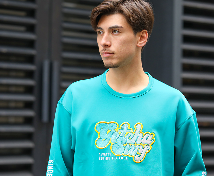 ドロップショルダー グラデ 刺繍 カラー ロンT