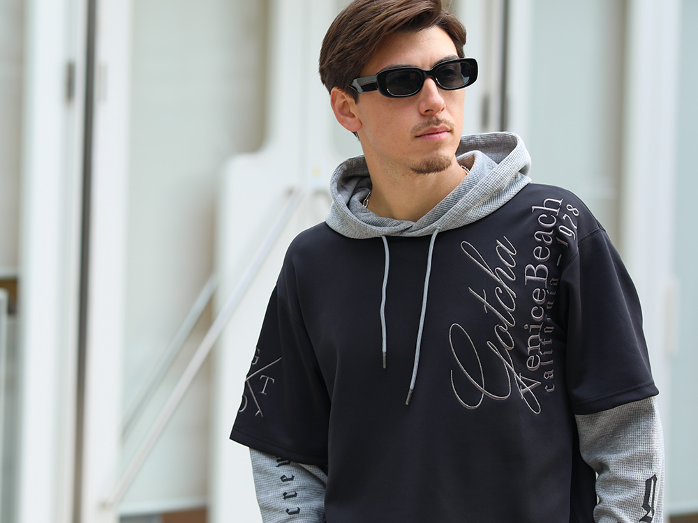 ベーシック レイヤード ロンT パーカー