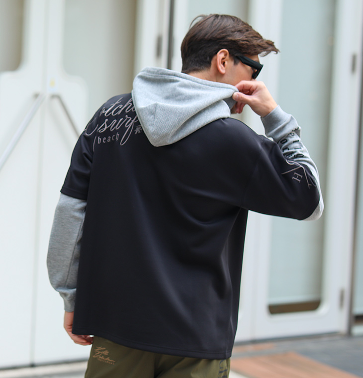 ベーシック レイヤード ロンT パーカー