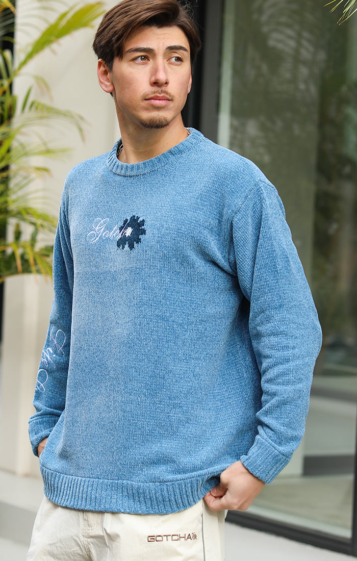 静電気防止 フラワーモールニット セーター