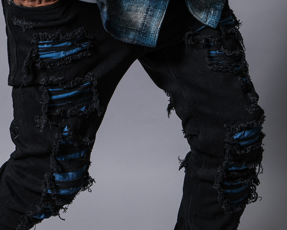 PUレザー ボリュームネック 中綿 ジャケット