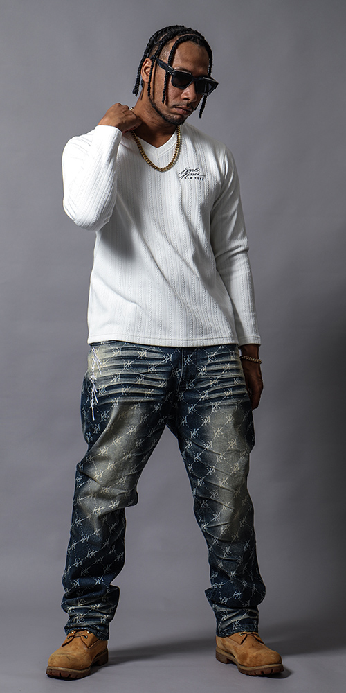 ケーブル ブリスター Vネック ロンT