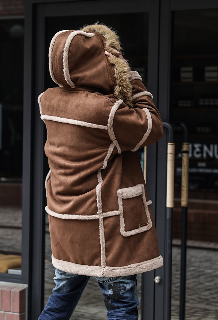 ファーフード 脱着 フェイクムートン ロングコート