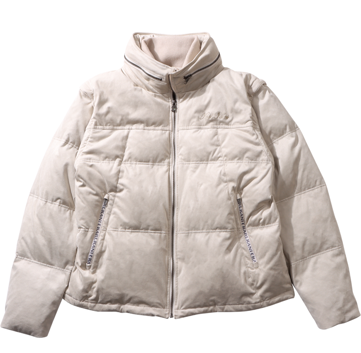 ポリスウェード Wフロント 袖脱着 ダウンジャケット