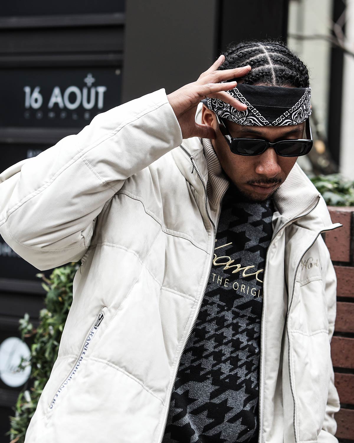 ポリスウェード Wフロント 袖脱着 ダウンジャケット