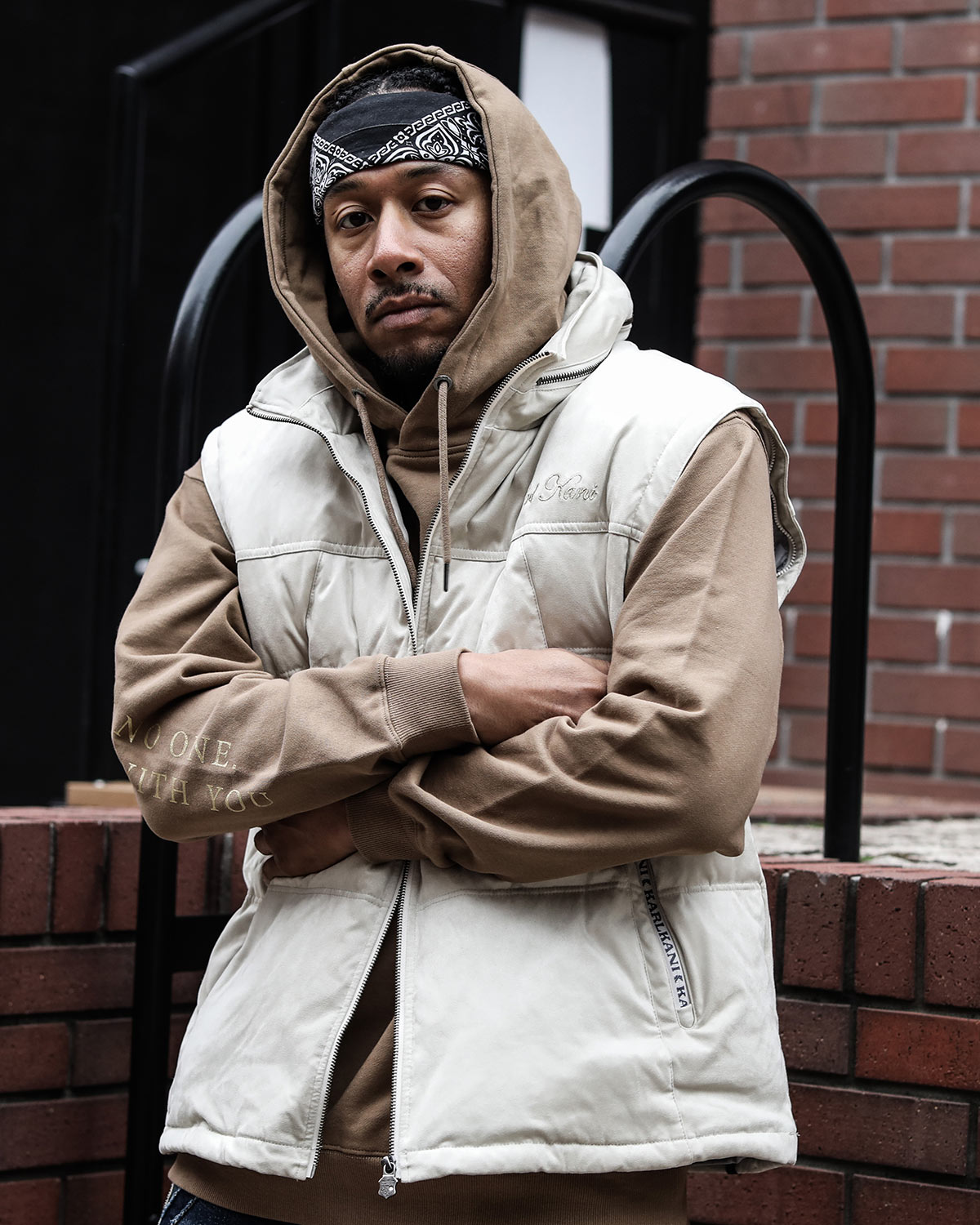 ポリスウェード Wフロント 袖脱着 ダウンジャケット