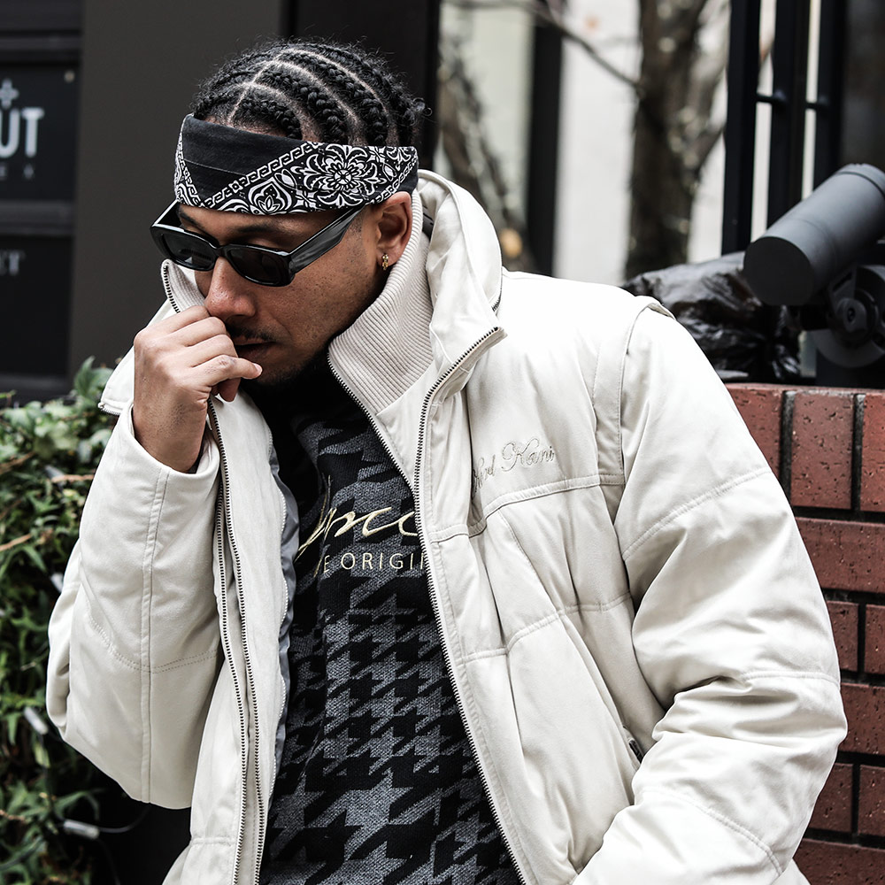 ポリスウェード Wフロント 袖脱着 ダウンジャケット