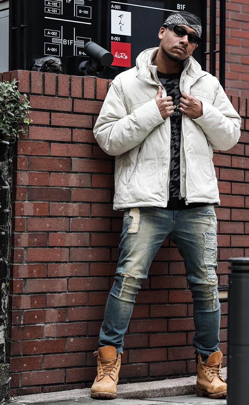 ポリスウェード Wフロント 袖脱着 ダウンジャケット