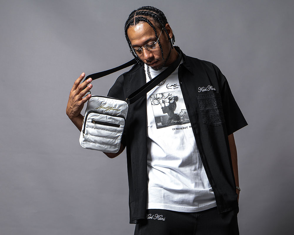 麻混風刺繍柄セットアップコーデ