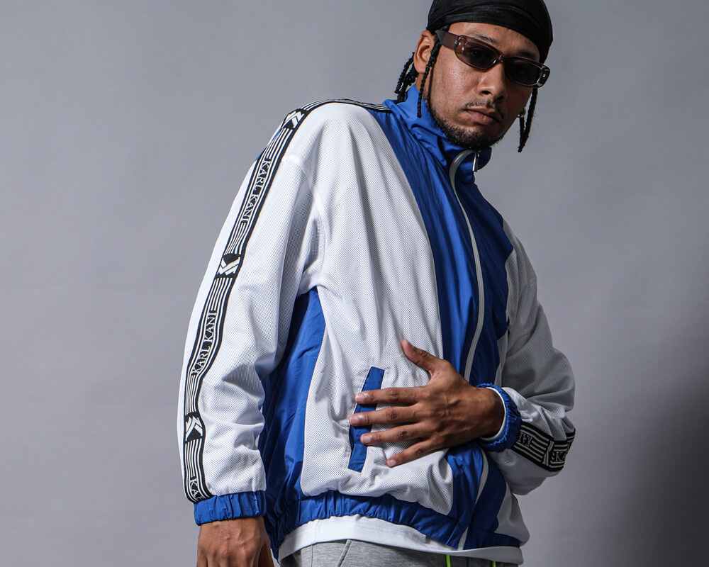 ナイロン メッシュ トラックジャケットスタイリング