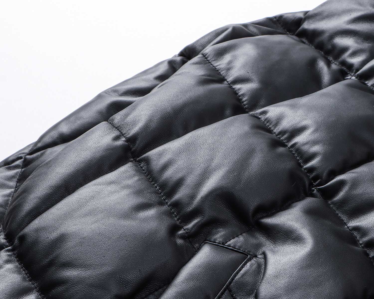 Premium フード脱着 本革 ダイヤ キルトダウン