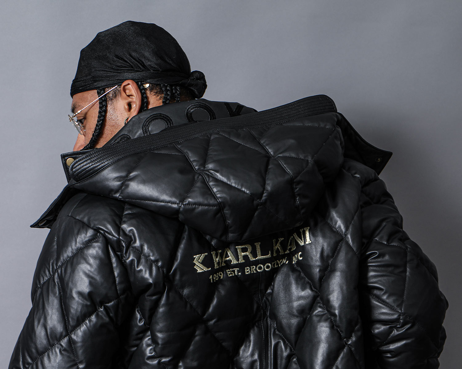 Premium フード脱着 本革 ダイヤ キルトダウン