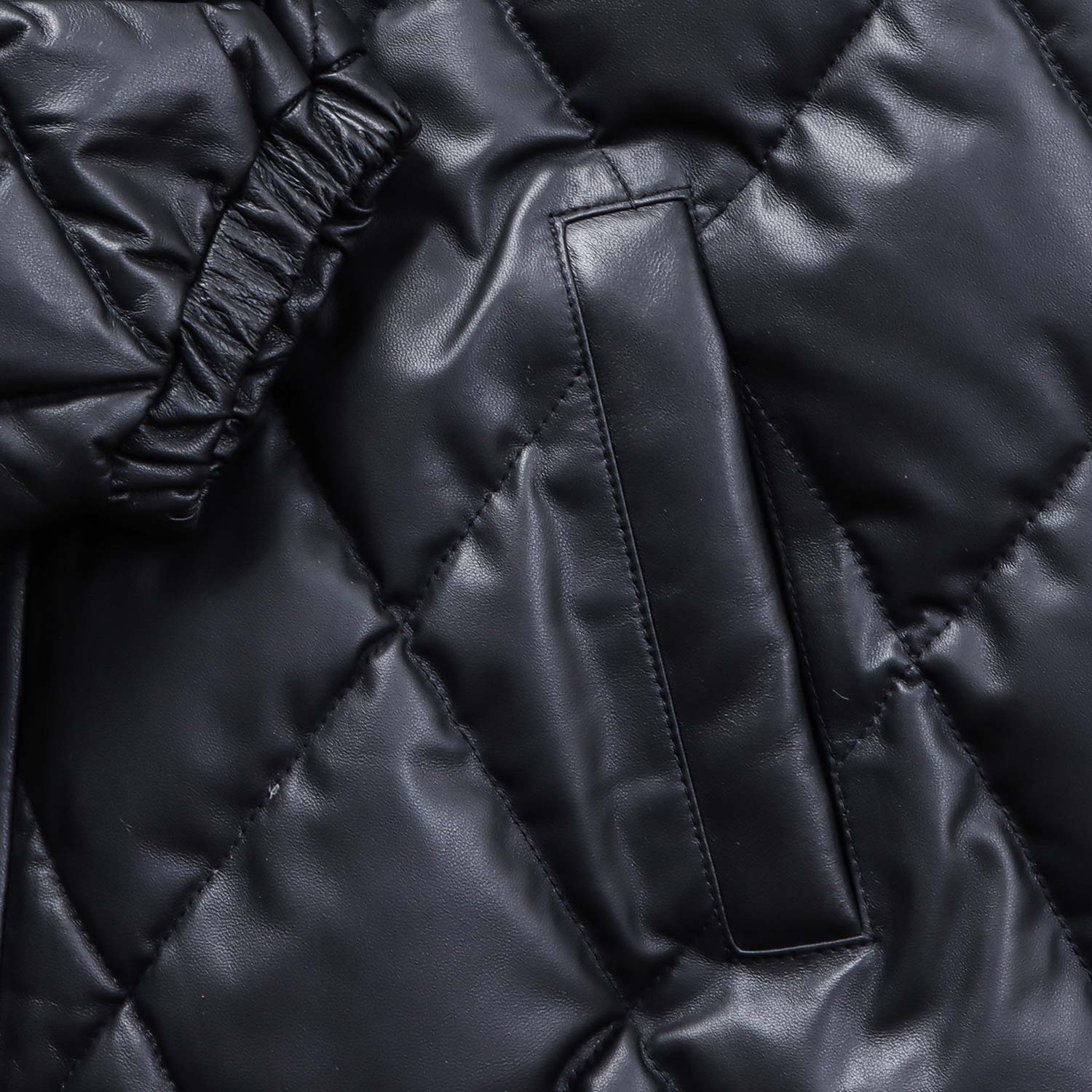 Premium フード脱着 本革 ダイヤ キルトダウン