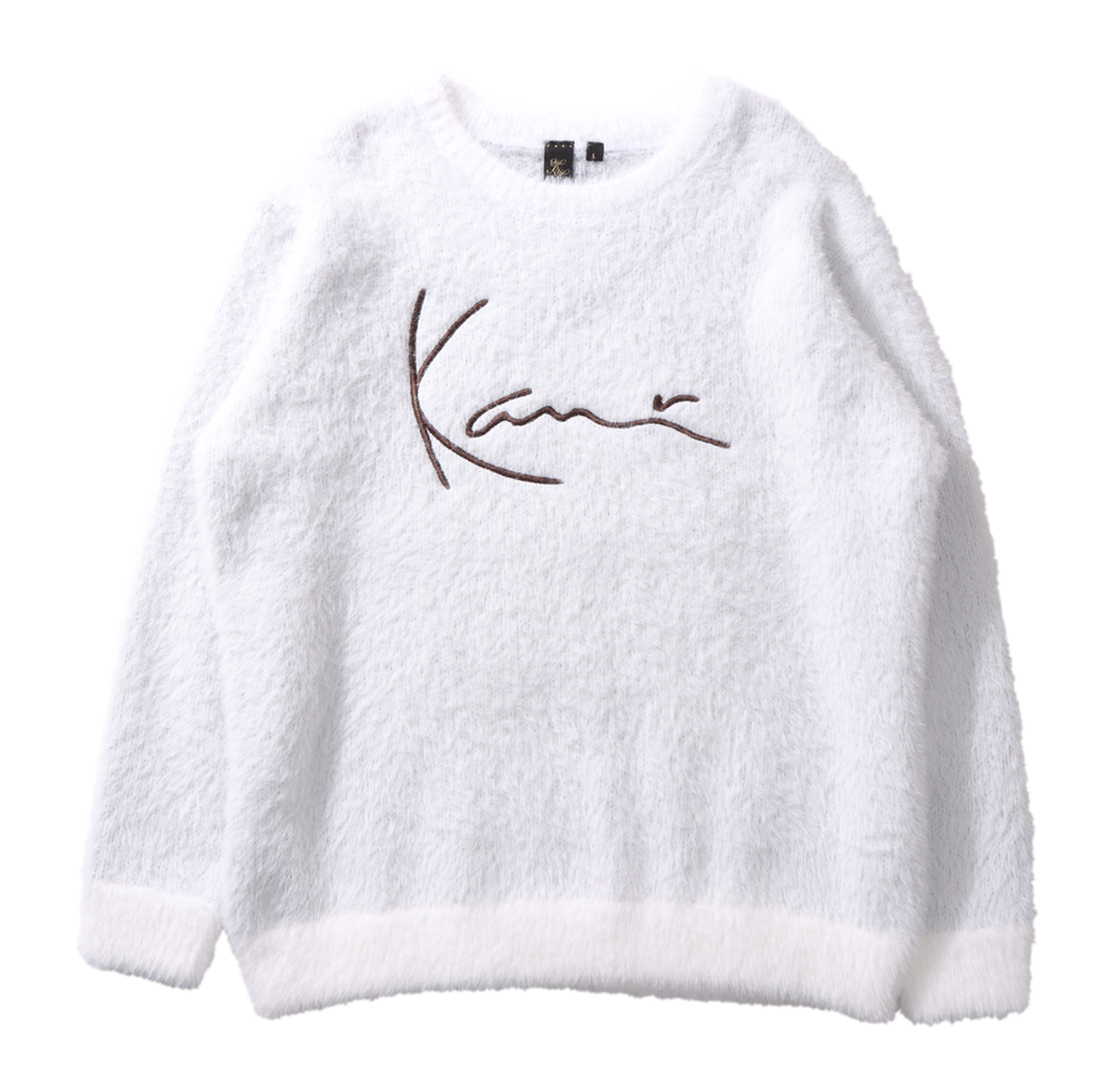 静電気防止 USロゴ シャギー クルーニット