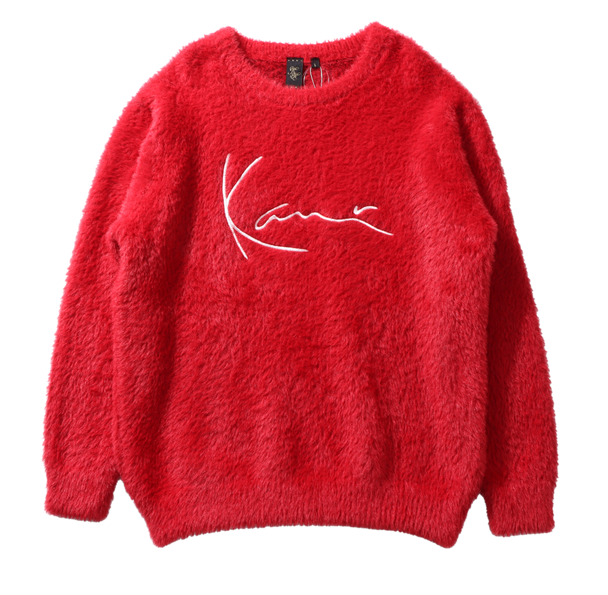 静電気防止 USロゴ シャギー クルーニット