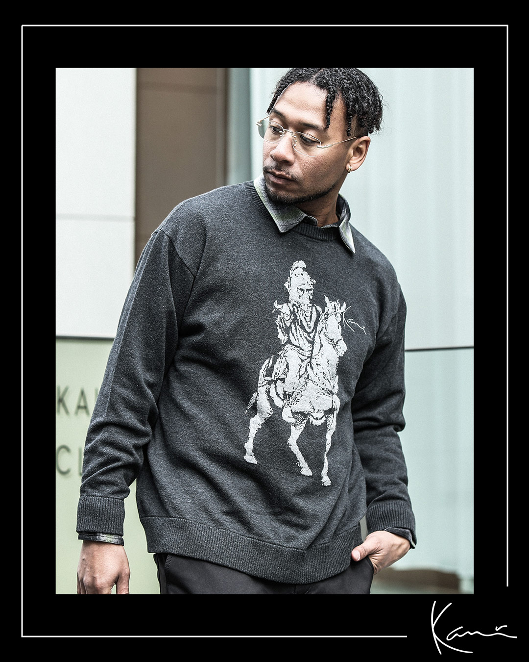 ウォッシャブル ジャカード ニットセーター