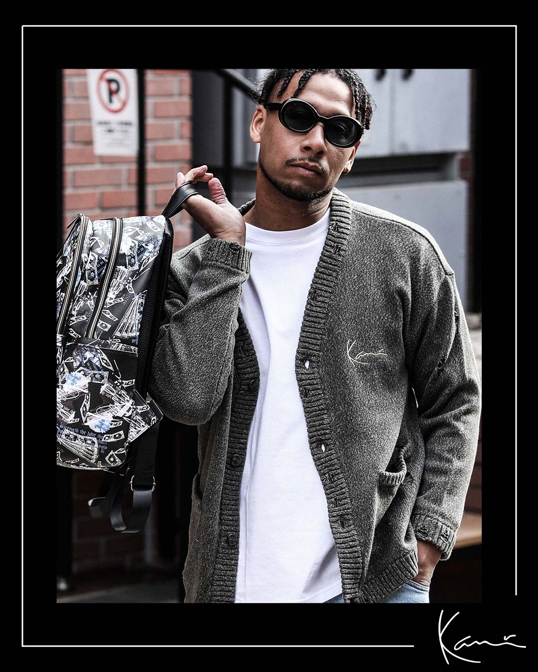 ダメージ カーディガン