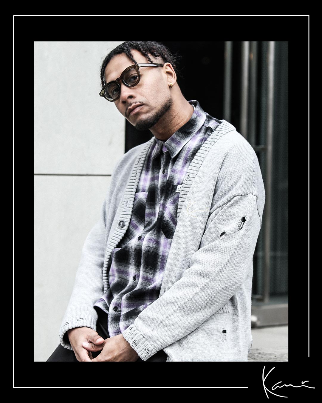 ダメージ カーディガン